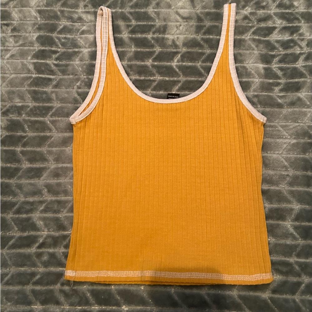 Yellow Ribbed Tank Top - Picture 2 of 2